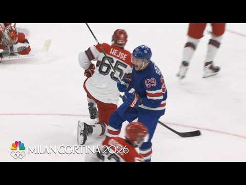 Jake Guentzel retakes 2-goal USA hockey cushion against Denmark | Winter Olympics 2026 | NBC Sports
