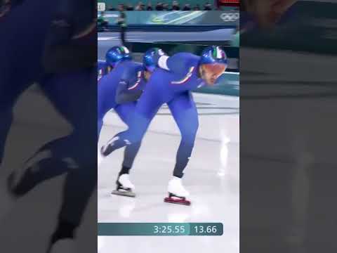 Italy gets their second-ever gold medal in the speed skating men's team pursuit on home ice!