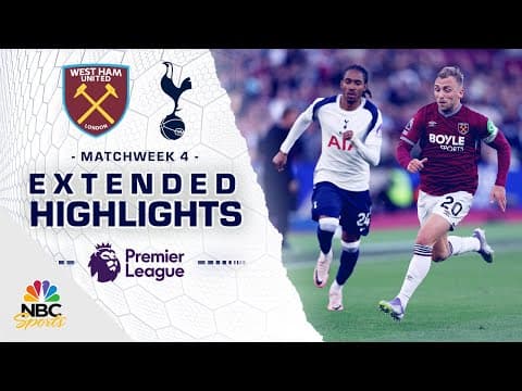 West Ham United v. Tottenham Hotspur | PREMIER LEAGUE HIGHLIGHTS | 9/13/2025 | NBC Sports