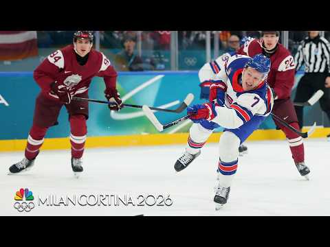 Team USA's Brady Tkachuk opens scoring vs. Latvia in hockey | Winter Olympics 2026 | NBC Sports