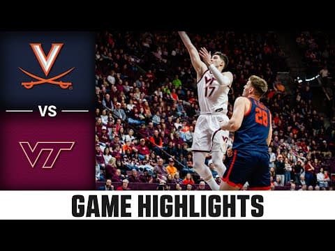 Virginia vs. Virginia Tech Game Highlights | 2025-26 ACC Men's Basketball