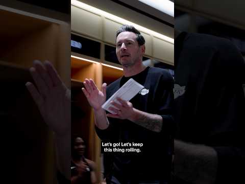 JJ in the locker room after the Game Two win over Houston 🙌 #lakers