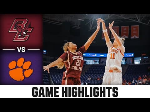 Boston College vs. Clemson Highlights | 2025-26 ACC Women's Basketball