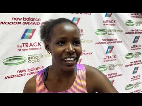 Dorcus Ewoi after winning 1500 at 2026 NB Indoor GP
