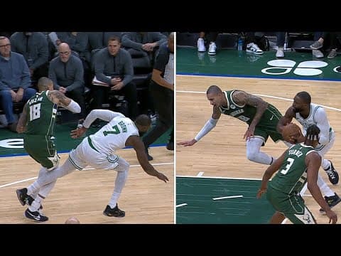 Brown ELBOWS Kuzma After Getting SHOVED to the Ground 😱