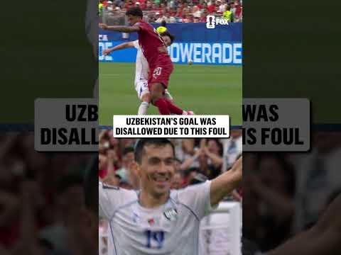 After review, the Uzbekistan goal is disallowed due to a foul in the build-up