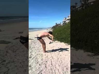 Stretch Cords On The Beach #theraceclub