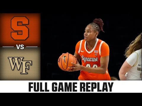 Syracuse vs. Wake Forest Full Game Replay | 2025-26 ACC Women's Basketball