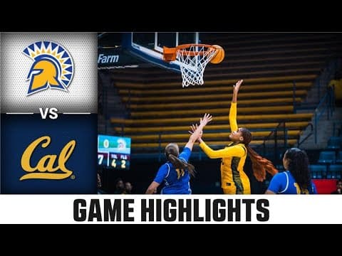 San Jose State vs. Cal Game Highlights | 2025-26 ACC Women's Basketball