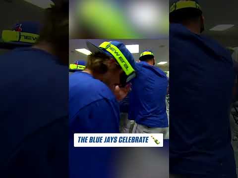 Champagne celebration for Toronto after clinching a playoff spot 🍾