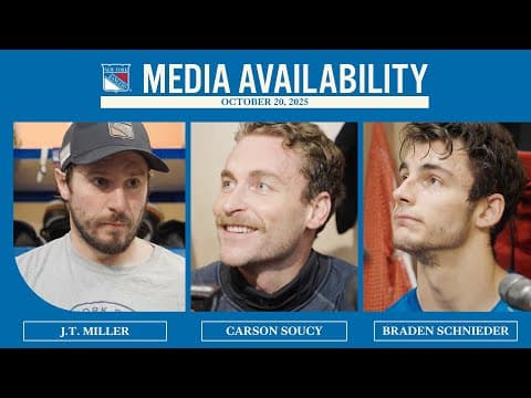 NYR vs MIN: J.T. Miller, Carson Soucy & Braden Schneider Pregame Media Availability | Oct. 20, 2025