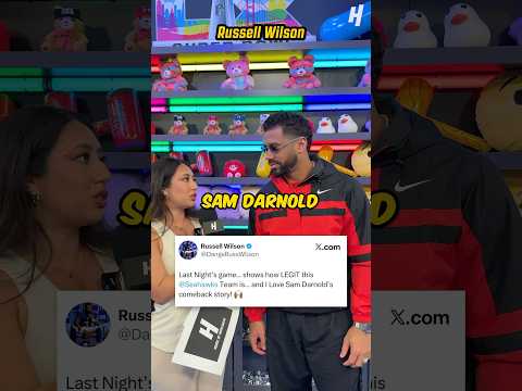 Russell Wilson pouring into Sam Darnold before Super Bowl 💐❤️