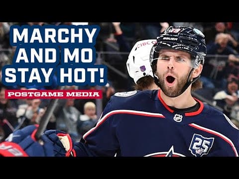 MO and MARCHY STAY HOT 🔥 Blue Jackets Win 4-3 in a Shootout! | Postgame Media