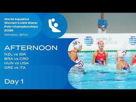 World Aquatics U20 Women's Water Polo 2025 | Day 1 Afternoon Top Plays