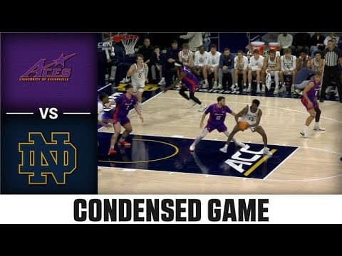 Evansville vs. Notre Dame Condensed Game | 2025-26 ACC Men's Basketball