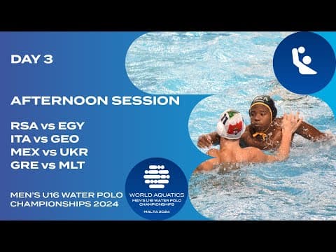 Afternoon Session | Pool B | Day 3 | World Aquatics Men’s U16 Water Polo Championships 2024