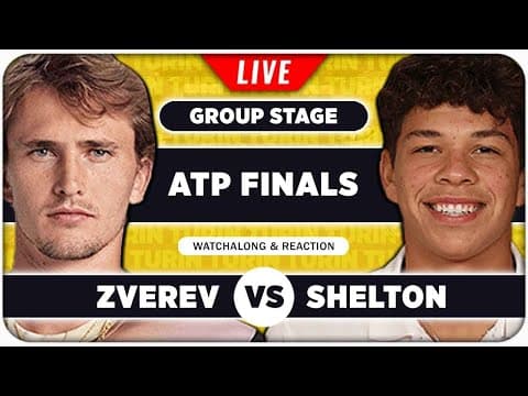 ZVEREV vs SHELTON • ATP Finals 2025 • LIVE Tennis Watchalong