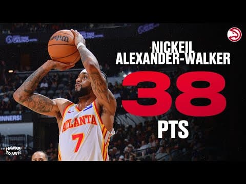 Nickeil Alexander-Walker sets new CAREER HIGH with 38 Points, 8 Threes for Hawks vs. Spurs