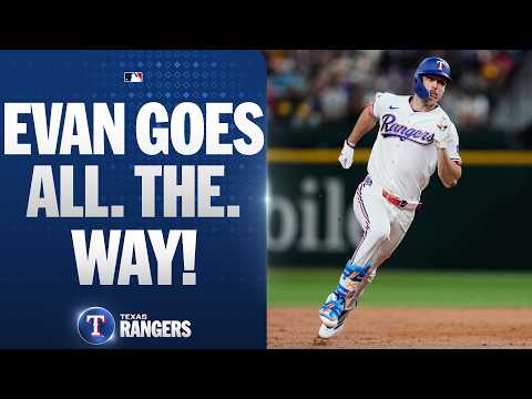 Evan Carter hits an INSIDE-THE-PARK HOME RUN for the Rangers! 😤🏃‍♂️‍➡️ | MLB Highlights