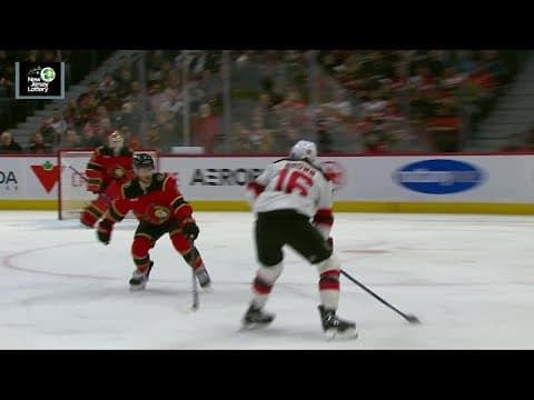 Simon Nemec scores a goal against the Ottawa Senators