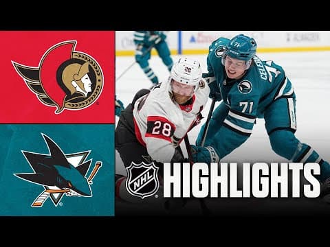NHL Highlights | Senators vs. Sharks | November 22, 2025