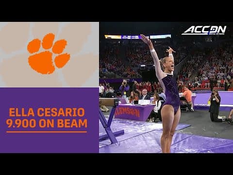 Clemson's Ella Cesario Ties Career High With A 9.900 On Beam
