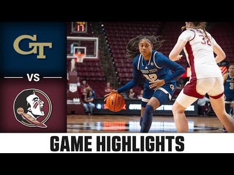 Georgia Tech vs. Florida State Highlights | 2025-26 ACC Women's Basketball
