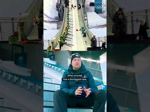 Why is there a need to blow dry the ski jump run during competition? ⛷️