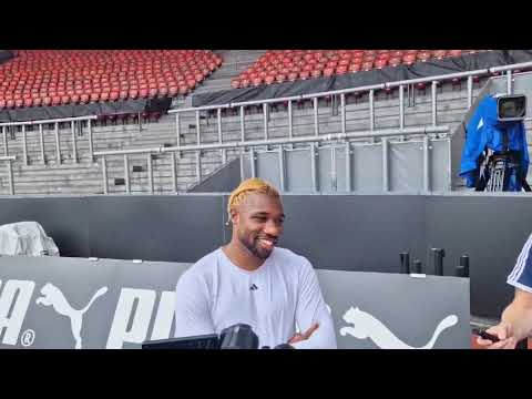 Noah Lyles Before Racing Letsile Tebogo In The 2025 Diamond League Final In Zurich 