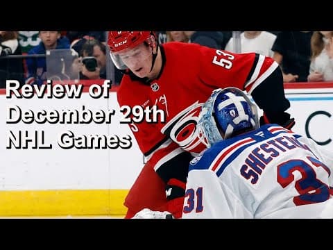 Review of December 29th NHL Games