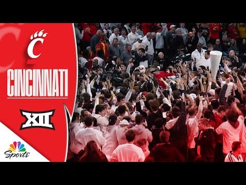 Cincinnati fans STORM THE COURT after upset of No. 2 Iowa State | College Basketball on NBC Sports