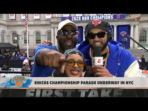 The Kid Mero REPORTS LIVE from the New York Knicks Championship Parade! 🤩 | First Take