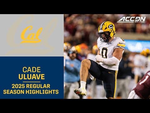 Cade Uluave 2025 Regular Season Highlights | Cal Linebacker