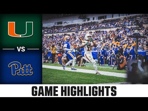 Miami vs Pitt Game Highlights | 2025 ACC Football