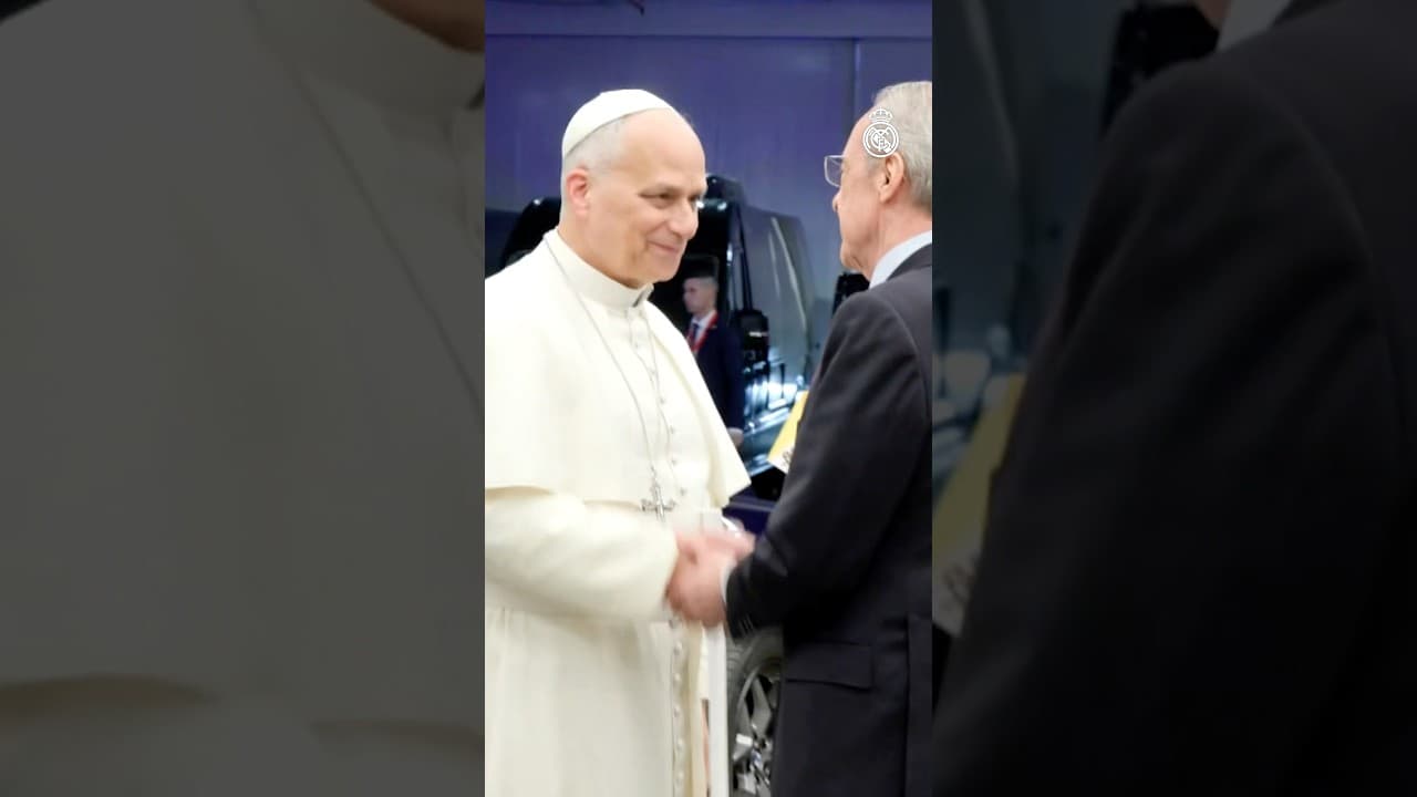 President Florentino Pérez 🤝 Pope Leo XIV #RealMadrid