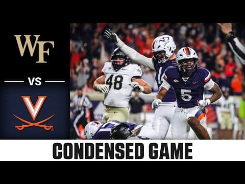 Wake Forest vs Virginia Condensed Game | 2025 ACC Football