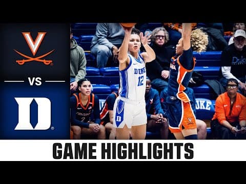 Virginia vs. Duke Game Highlights | 2025-26 ACC Women's Basketball
