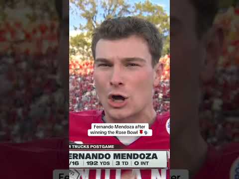 Mendoza after the Rose Bowl win 🌹