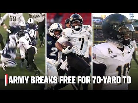 TREMENDOUS! 🗣️ Godspower Nwawuihe scores impressive 70-yard TD for Army | ESPN CFB