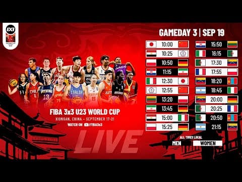 LIVE 🔴 FIBA 3x3 U23 World Cup 2025 | Gameday 3-Session 1 | #3x3Basketball