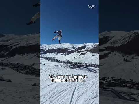 Ever wondered how the #WinterOlympics are filmed? 📹✨ #Olympics #MilanoCortina2026 #FreestyleSkiing