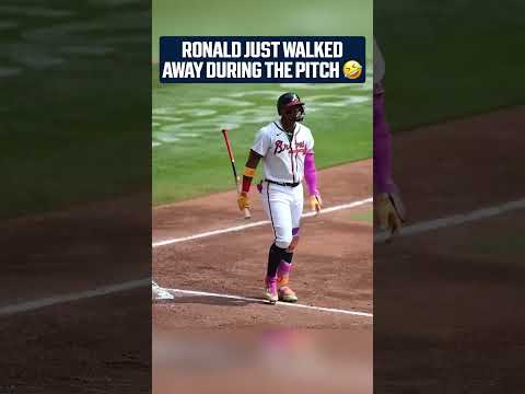 Ronald Acuña Jr. started walking to first base before the pitch arrived 🤣