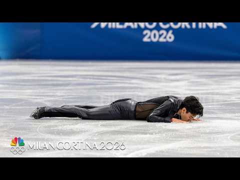 Mexico's Donovan Carrillo kisses ice after men's free skate | Winter Olympics 2026 | NBC Sports