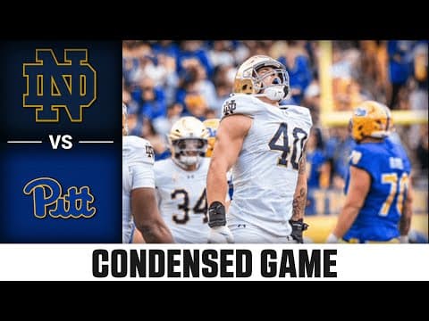 Notre Dame vs Pitt Condensed Game | 2025 ACC Football