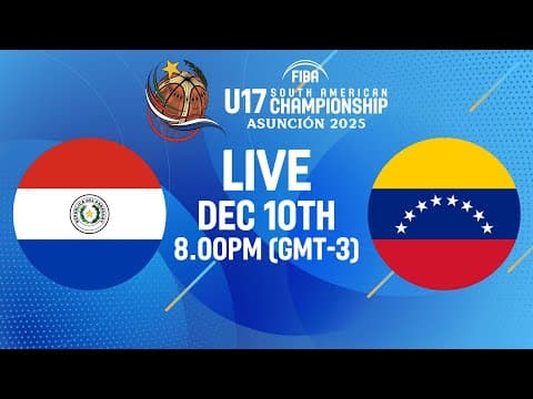 LIVE - Paraguay v Venezuela | FIBA U17 South American Championship 2025 | Group Phase
