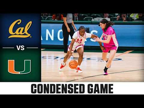 Cal vs. Miami Condensed Game | 2025-26 ACC Women's Basketball