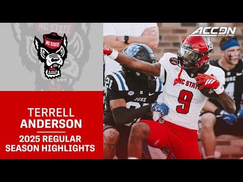 Terrell Anderson 2025 Regular Season Highlights | NC State Wide Receiver