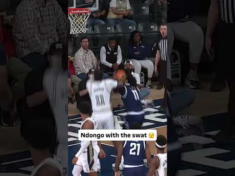 He got up for that block 😱 #georgiatech  #collegebasketball #basketball #accbasketball #sports