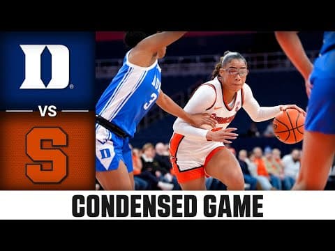Duke vs. Syracuse Condensed Game | 2025-26 ACC Women’s Basketball