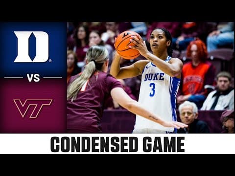 Duke vs. Virginia Tech Condensed Game| 2025-26 ACC Women's Basketball